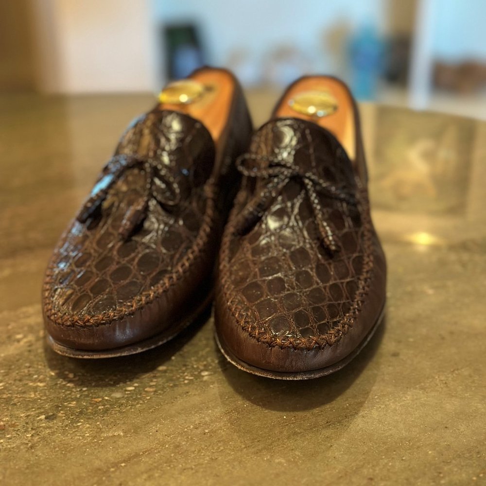 Men's Mezlan Genuine Crocodile Tassle Penny Loafer - 9.5 Medium